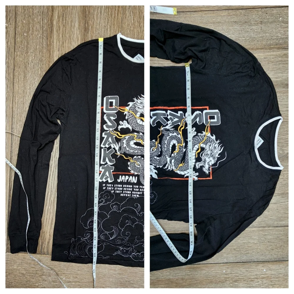 ๐โซ๏ธ Osaka Japan Dragon Unisex Black Longsleeve Shirt Size Small โซ๏ธ ๐ - Picture 2 of 6